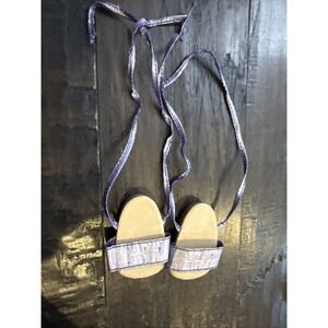 AMERICAN GIRL MILLENNIUM 2000 SPARKLE SANDALS ANKLE LACE-UP